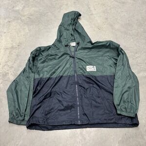 Vintage Disney Windbreaker Color Block Green‎ Full Zip Size XL Lightweight